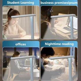 Foldable LED Desk Lamp with 3-Speed Dimming & USB Charging