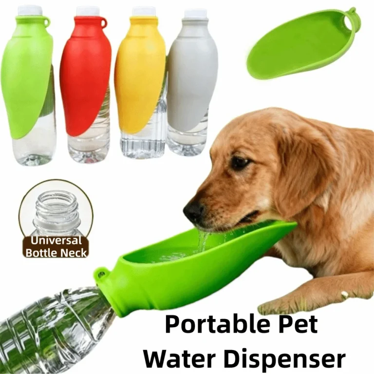 Portable Leaf Pet Water Bowl - Leakproof Outdoor Feeder